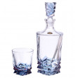 Набор для виски 7 предметов (графин + 6 стаканов)  Aurum Crystal &quot;Porto /Синее дно&quot; / 128748