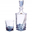 Набор для виски 7 предметов (графин + 6 стаканов)  Aurum Crystal &quot;Porto /Синее дно&quot; / 128748