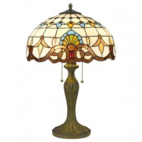 Лампа настольная 2 рожковая  Velante "Tiffany" Желтый цветок / 304789
