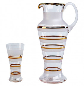 Набор для воды 7 предметов (кувшин + 6 стаканов по 250 мл)  Nd Art "Золотые кольца /60013" / 199629