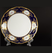 Набор тарелок 25 см 6 шт  Bohemia Porcelan Moritz Zdekauer 1810 s.r.o. &quot;Анжелика /Цветы /Кобальт&quot; / 033811