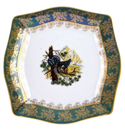 Набор тарелок 19 см 6 шт  Royal Czech Porcelain &quot;Львов /Охота зеленая&quot; / 204385