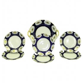 Набор для торта 7 предметов (27 см х 1 шт, 17 см х 6 шт)  Leander &quot;Соната /Золотой цветок /Кобальт&quot; / 158113