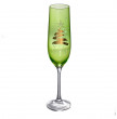 Бокалы для шампанского 190 мл 2 шт зелёный  Crystalex CZ s.r.o. &quot;Виола /Золотая ёлка&quot; / 231753