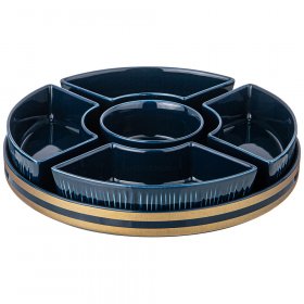 Менажница 5-ти секционная на подставке синяя  LEFARD "Herbal" / 340922