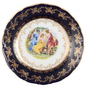 Набор тарелок 19 см 6 шт  Bohemia Porcelan Moritz Zdekauer 1810 s.r.o. "Офелия /Мадонна кобальт" / 042628