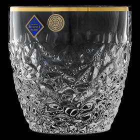 Стаканы для виски 350 мл 6 шт  Bohemia Jihlava &quot;NICOLETTE /Отводка золото&quot; хрусталь Йиглава / 139166