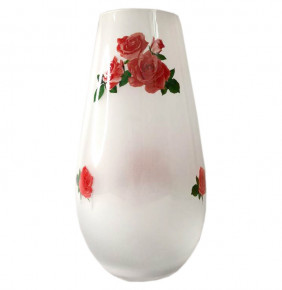 Ваза для цветов 24,5 см  Crystalex CZ s.r.o. "Белая /Красные розы" / 279600