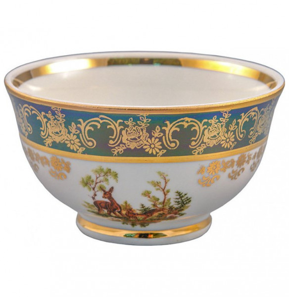 Пиала 13 см  Royal Czech Porcelain &quot;Золотая роза /Зеленая&quot; / 204798