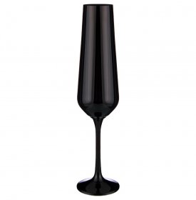 Бокалы для шампанского 200 мл 6 шт  Crystalex CZ s.r.o. &quot;Сандра /Чёрные&quot; / 199202