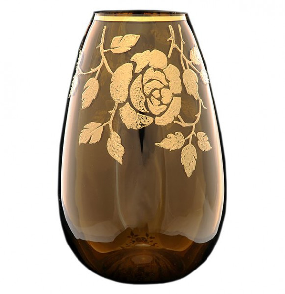 Ваза для цветов 25 см коричневая  Egermann &quot;Золотая роза&quot; / 120298