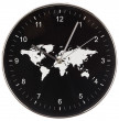 Часы настенные 30 см кварцевые черные  LEFARD &quot;WORLD MAP&quot; / 197439