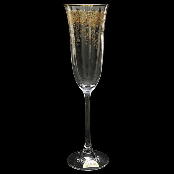 Бокалы для шампанского 160 мл 6 шт  Rona &quot;Флора /Золотая повитель&quot; / 029841