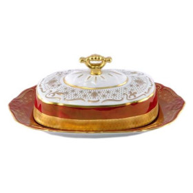 Маслёнка  Royal Czech Porcelain "Мария-Луиза /Королевская лилия на красном" / 204728