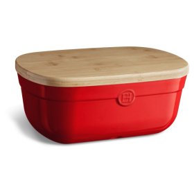 Хлебница 35,5 x 24,5 x 15,8 см с разделочной доской 6,5 л гранат &quot;Emile Henry&quot; / 379067