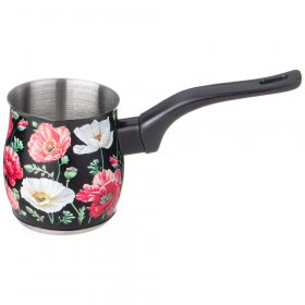 Турка 340 мл чёрная  Agness &quot;Маки&quot; / 334711