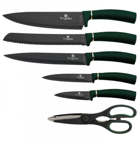 Набор кухонных ножей на подставке 7 предметов  Berlinger Haus &quot;Emerald Metallic Line&quot; / 280767