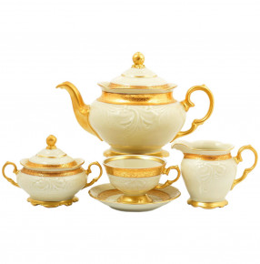 Чайный сервиз на 6 персон 15 предметов  Sterne porcelan "Фредерика /Матовая лента /СК" / 125448