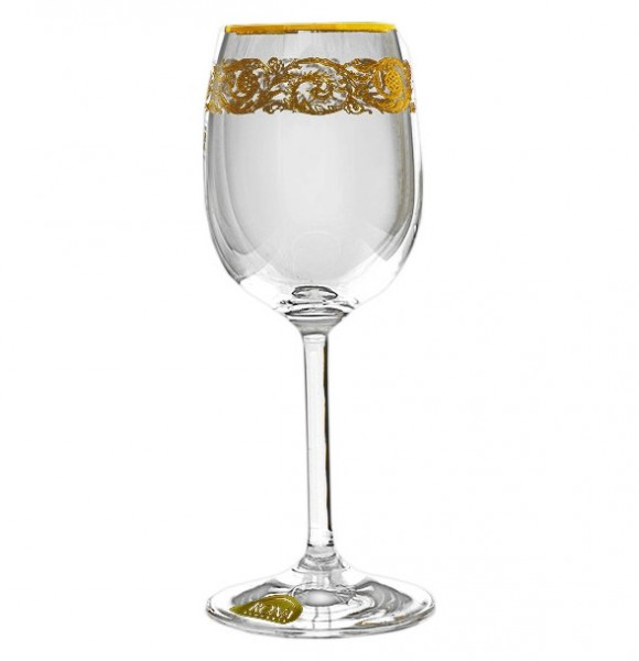 Бокалы для белого вина 200 мл 6 шт  Rona &quot;Гала /Золотая коллекция, тонкое золото&quot; / 018269