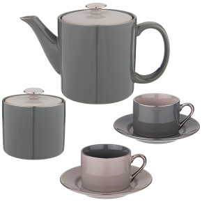 Чайный сервиз на 6 персон 14 предметов (без молочника) серый  LEFARD "Break time" / 330245