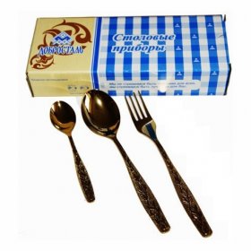 Столовые приборы 18 предметов на 6 персон  АО «Нытва» &quot;Уралочка&quot; полное покрытие / 114248