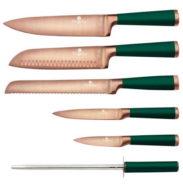 Набор кухонных ножей на подставке 7 предметов  Berlinger Haus &quot;Emerald&quot; / 280773