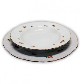 Набор тарелок 23 см глубокие 6 шт  Thun "Бернадотт /Мелкие цветы" / 244738