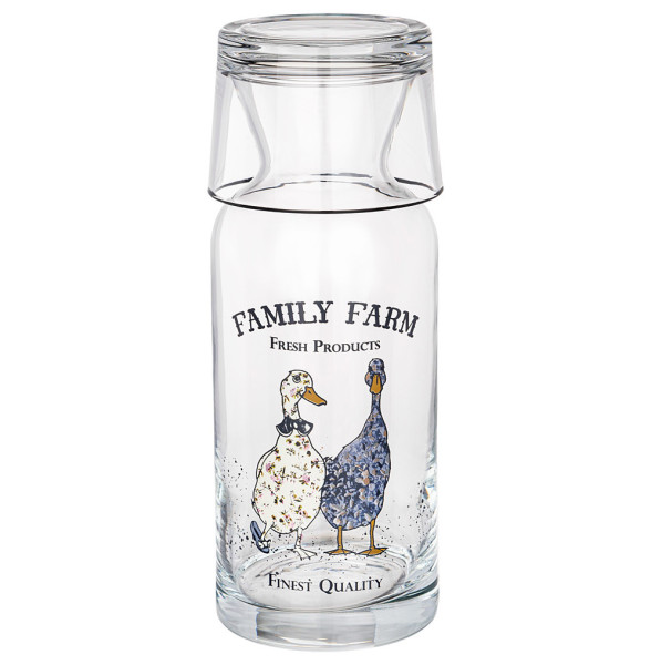 Графин для воды 700 мл с крышкой-стаканом  Rakle &quot;Family farm /Geese&quot; / 328658