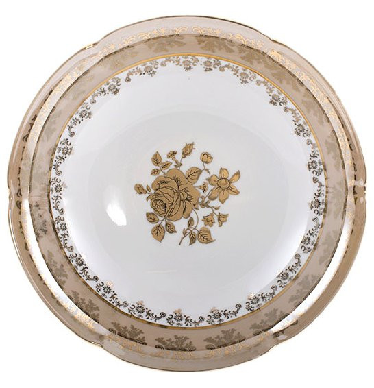 Салатник 24 см  Royal Czech Porcelain &quot;Болеро /Золотая роза /Бежевая&quot; / 203629