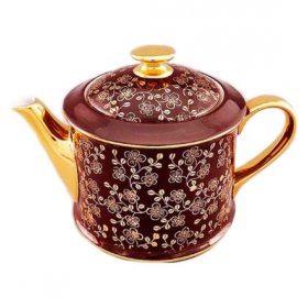 Заварочный чайник 400 мл  Leander &quot;Виндзор /Золотые цветы /бордо&quot; 1 / 158685