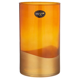 Ваза для цветов 25 см  Muza &quot;Modern cylinder amber /Gold&quot; / 288491