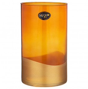 Ваза для цветов 25 см  Muza "Modern cylinder amber /Gold" / 288491