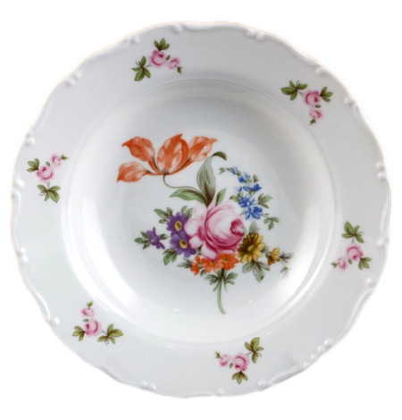 Набор тарелок 23 см 6 шт глубокие  Bohemia Porcelan Moritz Zdekauer 1810 s.r.o. &quot;Офелия /Полевой цветок&quot; / 092683