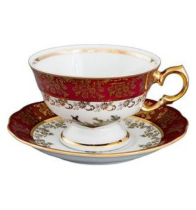 Чашка кофейная 1 шт  Royal Czech Porcelain &quot;Мария-Тереза /Охота красная&quot; / 204884