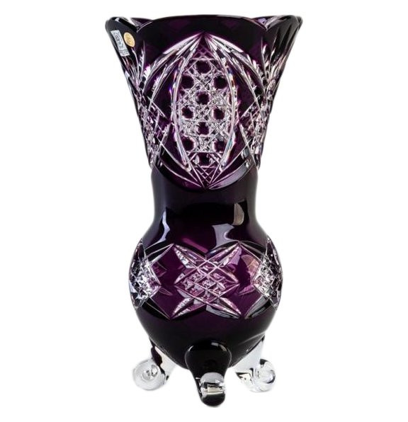Ваза для цветов 26 см на 3-х ножках  Aurum Crystal &quot;Беата /Фиолет&quot; / 152797