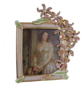 Фоторамка 30 см розовая  Royal Classics "Цветы /Стразы" / 105979