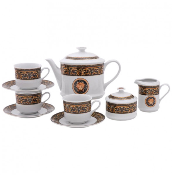 Чайный сервиз на 6 персон 15 предметов  Leander &quot;Сабина /Версаче /Шоколадная лента&quot; / 158992