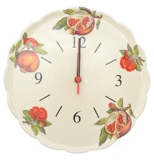 Часы настенные 29,5 см  Artigianato Ceramico by Caroline &quot;Artigianato ceramico /Гранат&quot; / 233028