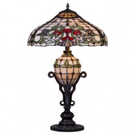 Лампа настольная 3 рожковая Velante "Tiffany" Антик /цветы / 304797