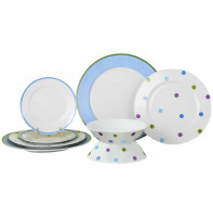 Набор посуды на 2 персоны 20 предметов "Елизавета /Горох /голубой" / 158524