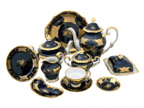 Чайный сервиз на 12 персон 55 предметов  Weimar Porzellan "Кленовый лист /Кобальт" / 001839