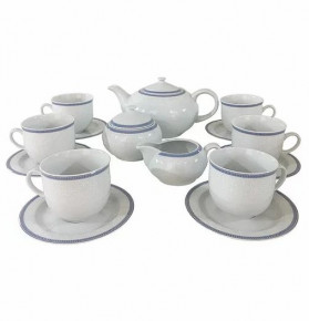 Чайный сервиз на 6 персон 15 предметов  Thun "Опал /Голубые пластины" / 232379