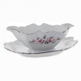 Соусник 500 мл с подставкой  Thun &quot;Бернадотт /Серая роза /платина&quot; / 025717