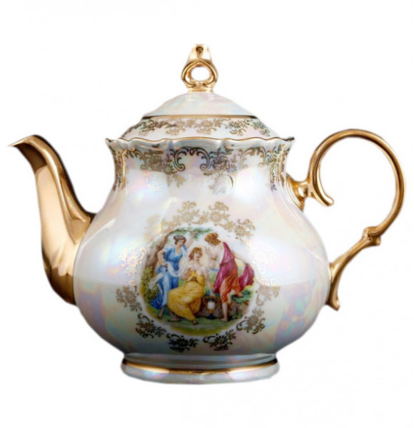 Заварочный чайник 1,2 л  Bohemia Porcelan Moritz Zdekauer 1810 s.r.o. &quot;Офелия /Мадонна перламутр&quot; / 046510