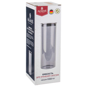 Банка для сыпучих продуктов 9,5 х 27 см 1,7 л  Agness &quot;Smoky&quot; / 244711