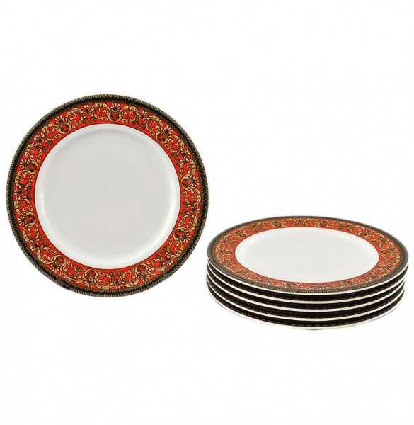Набор тарелок 17 см 6 шт  Leander &quot;Сабина /Цветочный узор на красном&quot; / 159055
