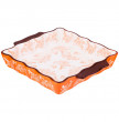 Блюдо для запекания 30 х 24 х 5 см прямоугольное  Agness &quot;Цветы /Оранжевый&quot; / 191950