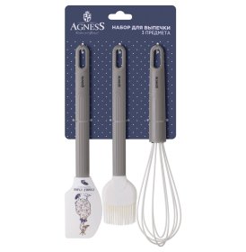 Набор 3 предмета (венчик, лопатка, кисточка)  Agness &quot;Family farm&quot; / 392152