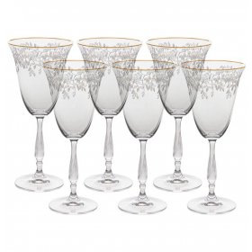 Бокалы для красного вина 250 мл 6 шт  Crystalite Bohemia &quot;Fregata /Антик /8642 /Затирка платина&quot; / 270385