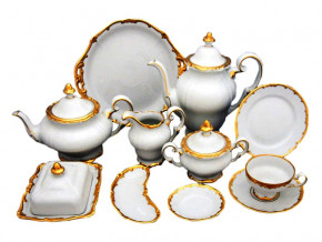 Чайный сервиз на 12 персон 55 предметов  Weimar Porzellan "Престиж /Золотая отводка" / 002336